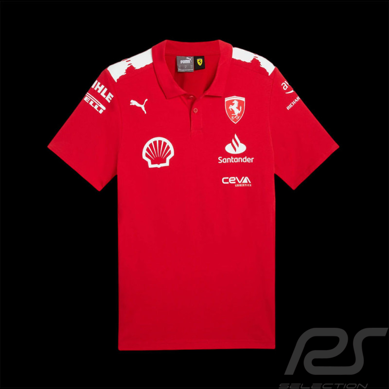 Ferrari Polo-Shirt Leclerc Sainz F1 x Joshua Vides Vibes Puma Rot 701225155-001 - unisex