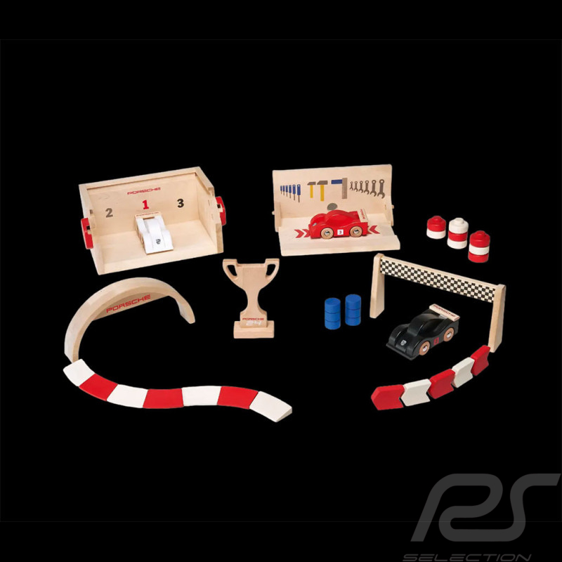 Circuit Porsche Racing avec 2 voitures et accessoires en Bois WAP0400200J