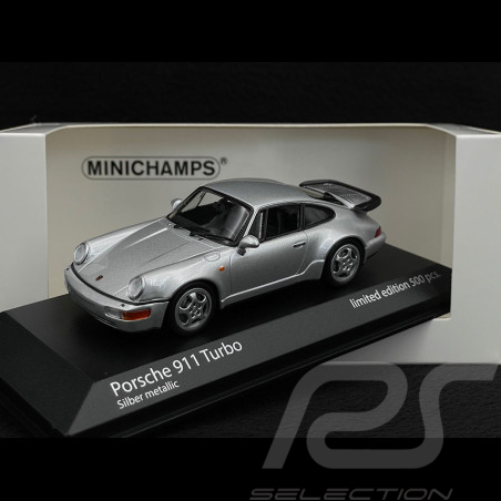 Porsche 911 Turbo Type 964 1990 Silver Metallic 1/43 Minichamps 943069104
