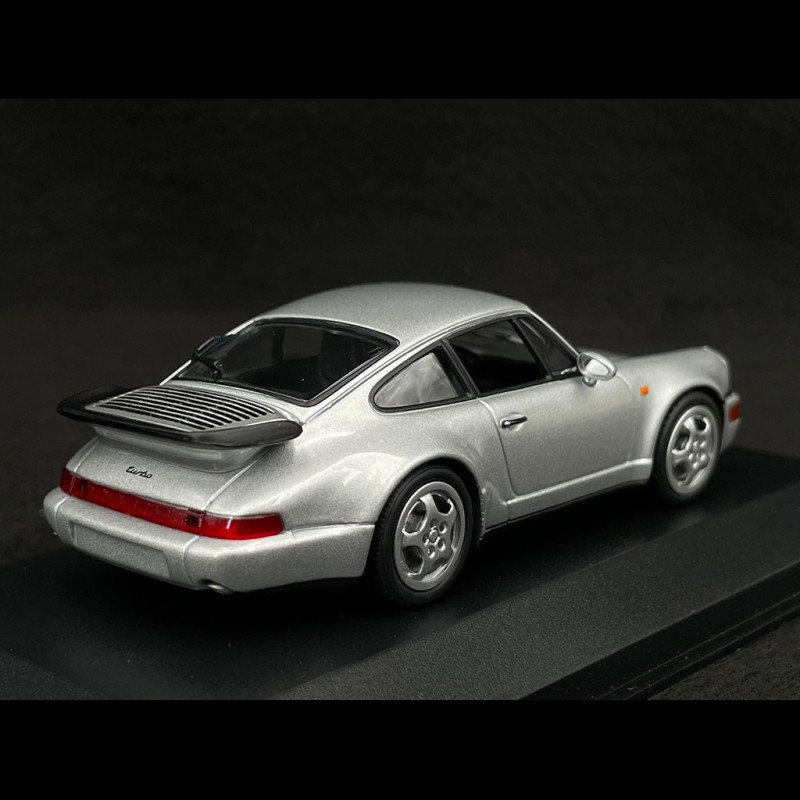 Porsche 911 Turbo Type 964 1990 Silver Metallic 1/43 Minichamps 