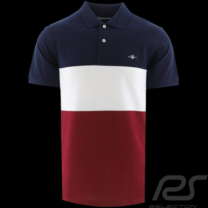 Polo Gant Block Stripe Bleu / Blanc / Rouge - Homme 2062033-433