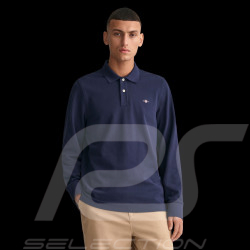 Gant Polo Shirt Long Sleeves Shield Night Blue - Men 2230-433