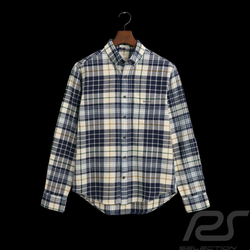 Gant Hemd Schottische Karos Creme / Abend Blau 3240004-130