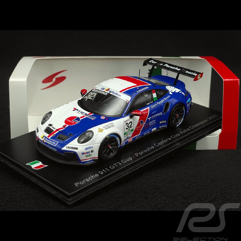 Porsche 911 GT3 Cup Typ 992 Nr 32 Sieger Carrera Cup Italia 2022 Gianmarco Quaresmini 1/43 Spark SI024
