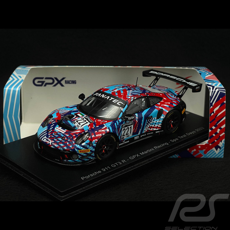 Porsche 911 GT3 R Typ 992 Nr 221 Spa Test Days 2022 GPX Martini Racing 1/43 Spark SP429