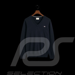 Gant Pullover V-Ausschnitt Baumwolle Marineblau 8030562-433 - Herren
