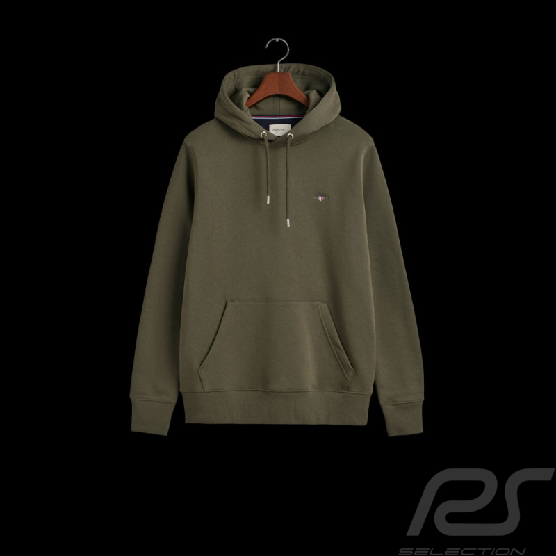 Sweatshirt Gant Hoodie à Capuche Vert Kaki - Homme 2007058-301