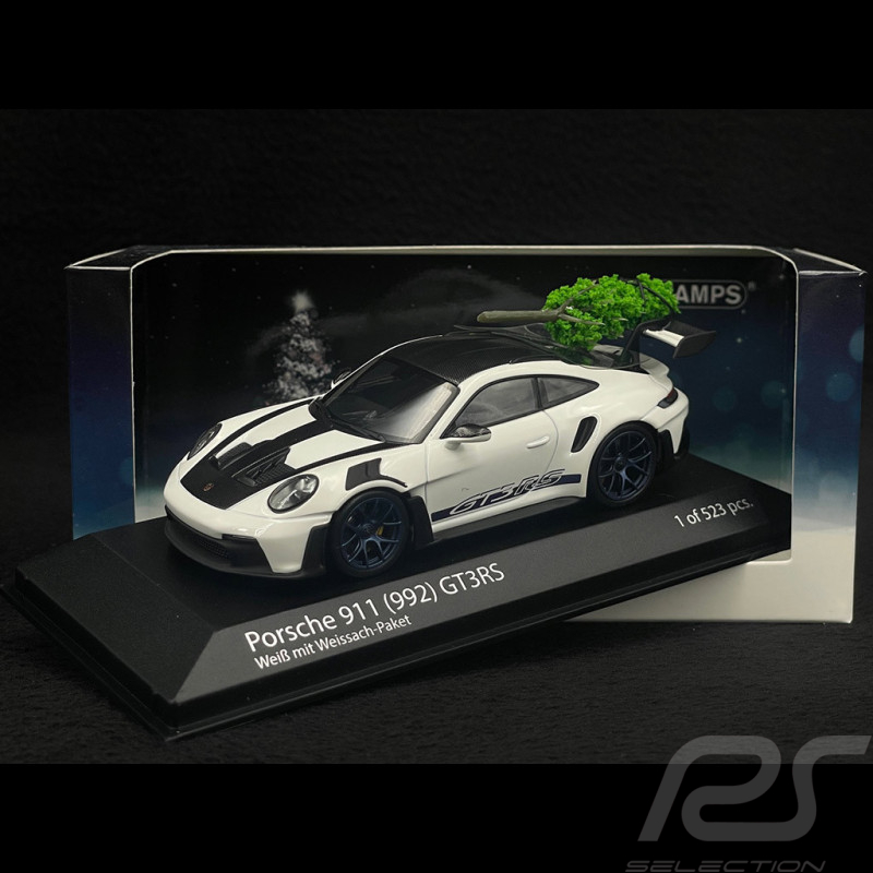 Porsche 911 GT3 RS Type 992 Christmas 2023 Weissach Blanc / Bleu 1/43 Minichamps 410062105