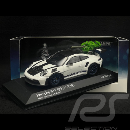 Porsche 911 GT3 RS Typ 992 Christmas 2023 Weissach Weiß / Blau 1/43 Minichamps 410062105