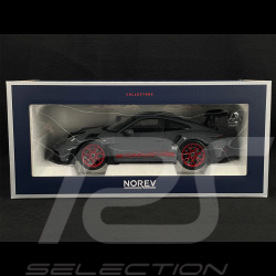 Porsche 911 GT3 RS Type 992 2022 Arctic Grey / Pyro Red Stripes 1/18 Norev 187350