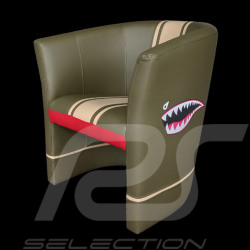 Fauteuil cabriolet Aviateur P40 Curtiss Flying Tigers Kaki / Beige / Sable
