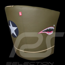 Fauteuil cabriolet Aviateur P40 Curtiss Flying Tigers Kaki / Beige / Sable