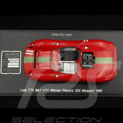 Lola T70 MKI N° 11 Winner Player's 200 Mosport 1965 John Surtees 1/43 Spark S1467