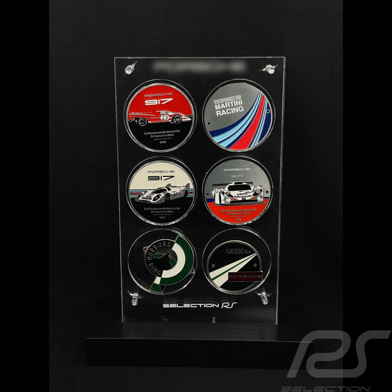 Porsche grille badge Display Porsche 6 slots Black