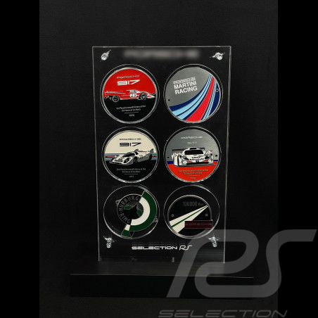 Porsche grille badge Display Porsche 6 slots Black
