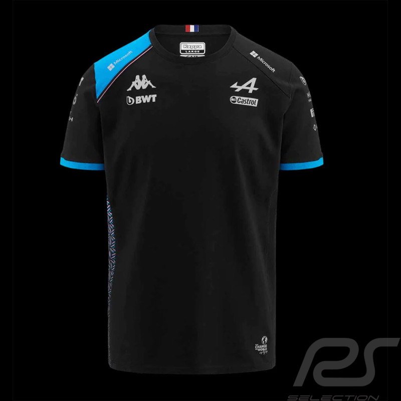 Alpine T-shirt F1 Team Ocon Gasly Kappa Schwarz / Blau Baumwolle 321F34W-A12 - Herren