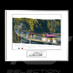Porsche 911 RSR Type 991 n° 85 Iron Dames 24h Le Mans 2023 40 x 50 cm Silver wood frame Limited edition Uli Ehret - 1115