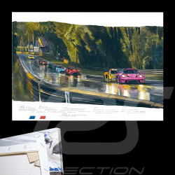 Porsche 911 RSR Type 991 n° 85 Iron Dames 24h Le Mans 2023 70 x 50 cm toile sur chassis bois Edition limitée Uli Ehret - 1115