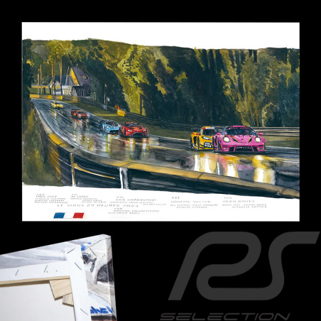 Porsche 911 RSR Type 991 n° 85 Iron Dames 24h Le Mans 2023 70 x 50 cm toile sur chassis bois Edition limitée Uli Ehret - 1115