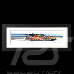 Ferrari 499P n° 51 Sieger 24h Le Mans 2023 20 x 50 cm Schwarze Rahmen Limitierte Auflage Uli Ehret - 1129