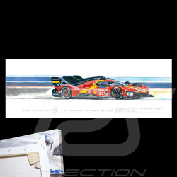 Ferrari 499P n° 51 Winner 24h Le Mans 2023 100 x 30 cm Canvas on wooden frame Limited edition Uli Ehret - 1115