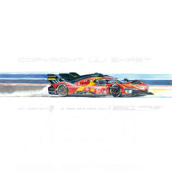 Ferrari 499P n° 51 Sieger 24h Le Mans 2023 100 x 30 cm Leinwand auf Holzrahmen Limitierte Auflage Uli Ehret - 1115