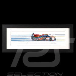 Porsche 963 n°75 20 x 50 cm Black wood frame Limited edition Uli Ehret - 1112C