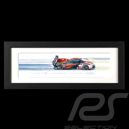 Porsche 963 n°75 20 x 50 cm Black wood frame Limited edition Uli Ehret - 1112C