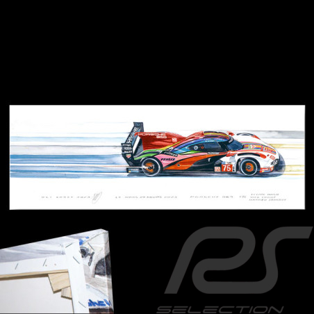 Porsche 963 n° 75 24h Le Mans 2023 100 x 30 cm toile sur chassis bois Edition limitée Uli Ehret - 1112C