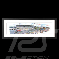 Départ 24h Le Mans 2023 20 x 50 cm cadre bois noir Edition limitée Uli Ehret - 1124