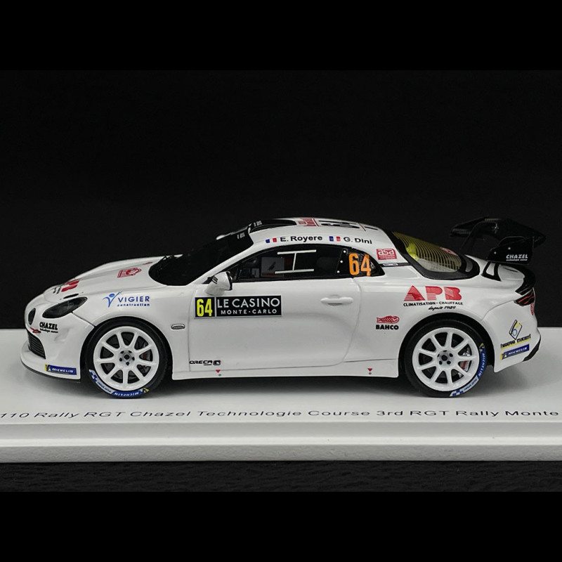 Spark S6723 Alpine A110 Rally RGT N°64 Chazel Technologie 2023 - 3ème - Echelle 1/43