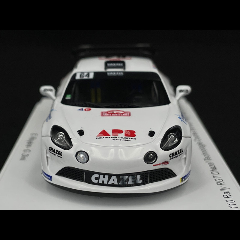 1/43 Spark Alpine A110 Rally RGT No.64 Chazel Technologie Course 3rd RGT Rally Monte Carlo 2023 E. Royère - G. Dini Car Model