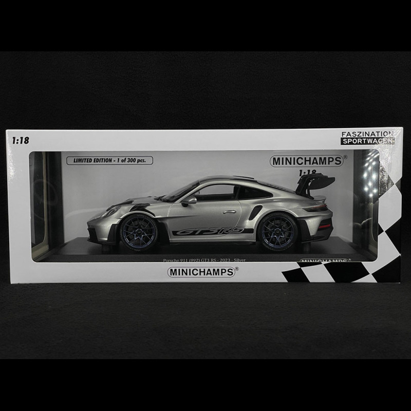 Voiture Miniature Porsche 911 (992) GT3 RS 2022 Gris 1/18 - 110062021  MINICHAMPS