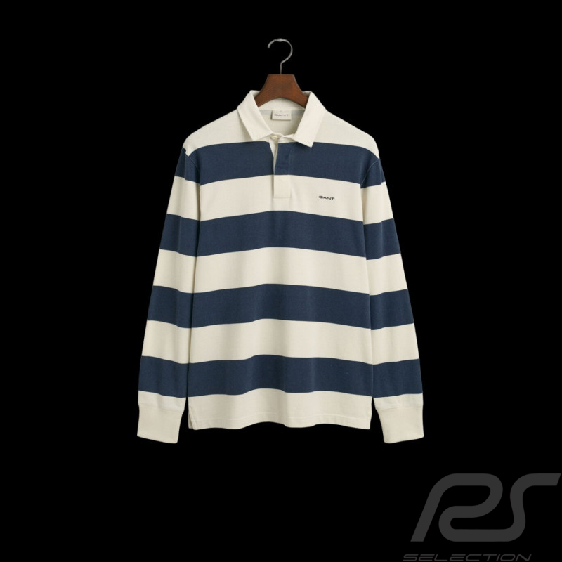 Gant Polo Heavy Rugger Weiß / Marineblau - Herren 2005132-433