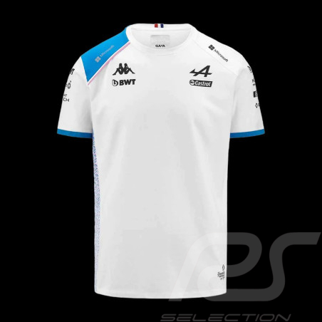 Alpine T-shirt F1 Team Ocon Gasly Kappa White / Blue Cotton 321F34W-A0A - Men