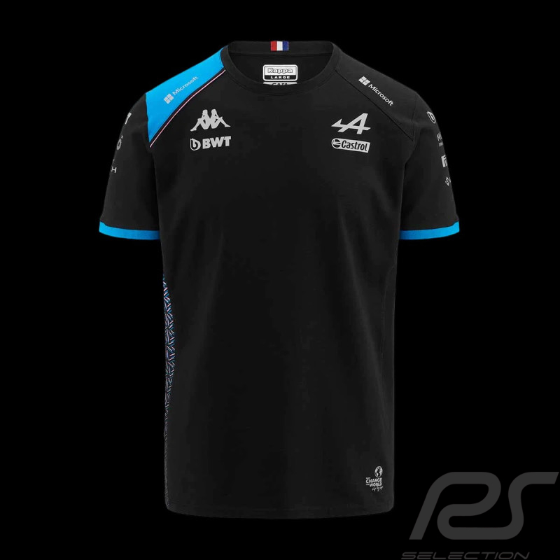 Alpine T-shirt F1 Team Ocon Gasly Kappa Schwarz / Blau Baumwolle 321F34W-A12 - Kinder