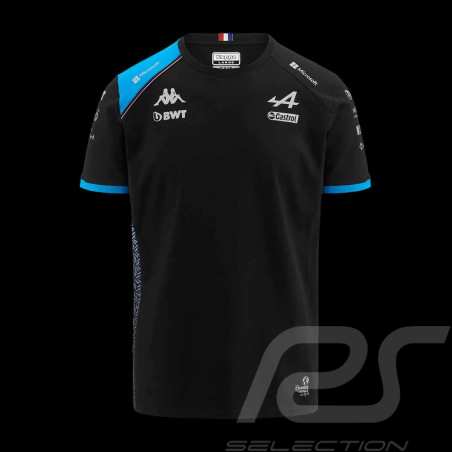 Alpine T-shirt F1 Team Ocon Gasly Kappa Black / Blue Cotton 321F34W-A12 - children