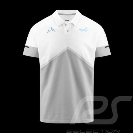 Alpine Polo shirt F1 Team Ocon Gasly Kappa ANGAI White / Light grey 341D2PW_A02 - men
