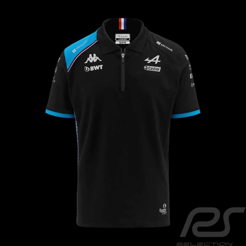 Alpine Polo F1 Team Ocon Gasly 2023 Kappa Schwarz / Blau 361C2RW-A12 - Kinder