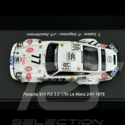 Porsche 911 RS 3.0 n° 77 24h Le Mans 1975 1/43 Spark S9808