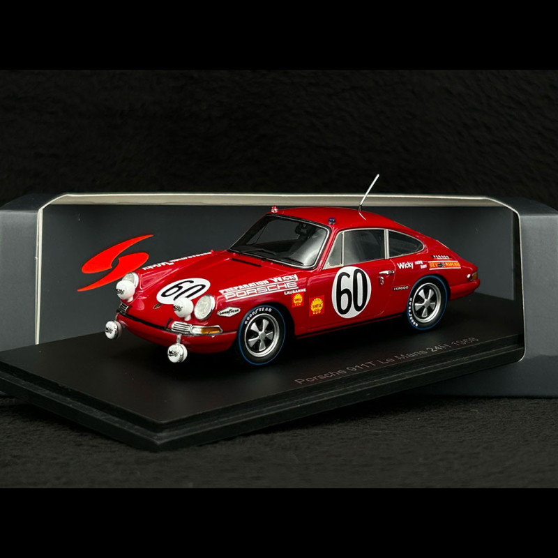 Trofeu Porsche 911t Coupe Team C.laurent  Nočná Verzia  N 44 24h Le Mans 1969 Claude Laurent Jacques Marche 1 43 Biela