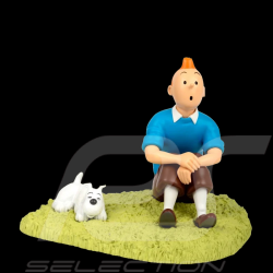 Tim und Struppi Figur - Im Gras sitzen - Die schwarze Insel 17,5 cm 47001