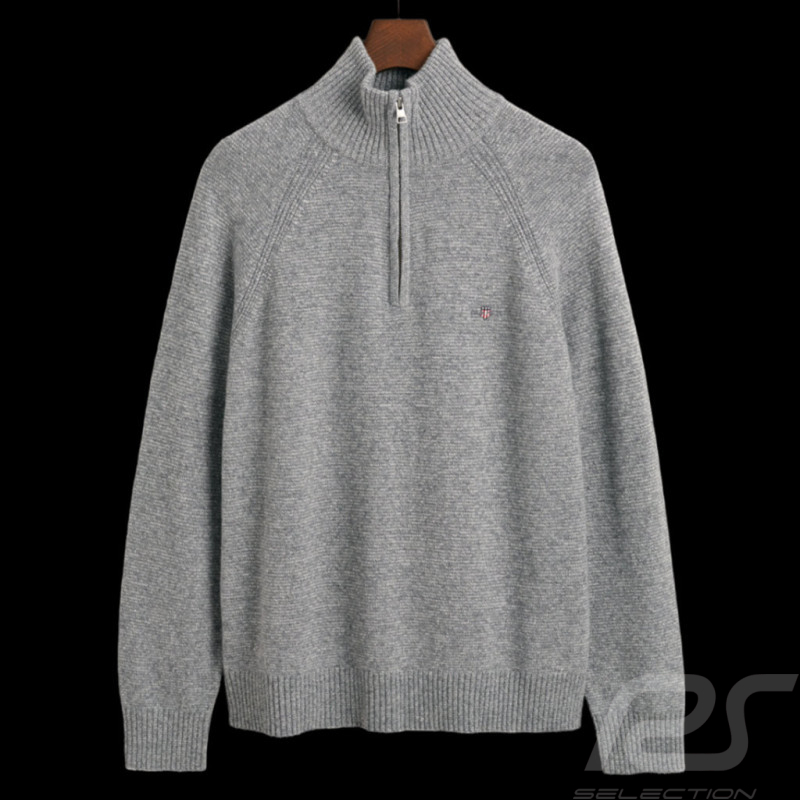 Gant Pullover mit Reißverschluss Graumeliert 8040524-433 - Herren