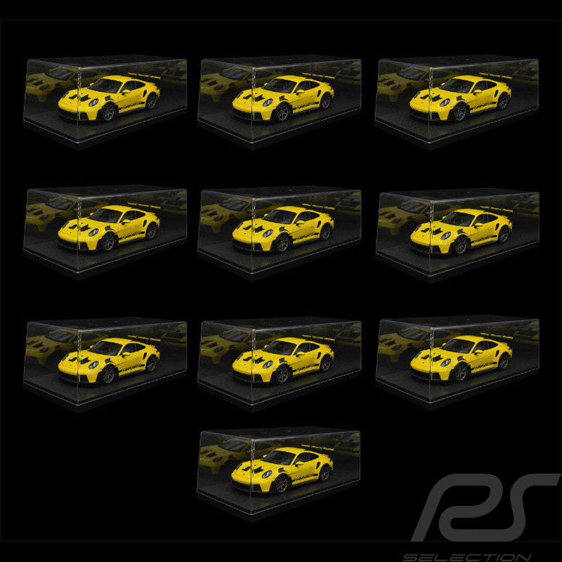 Set aus 10 Vitrinenschachteln 1/18 Sockel Schwarz Made in France