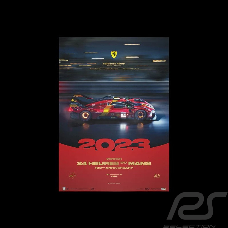 Ferrari Poster 499P n°50 Winner 24h Le Mans 2023 - 100th Anniversary -  Collector's Edition