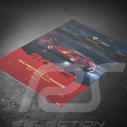 Poster Ferrari 499P n°50 Winner 24h Le Mans 2023 - 100th