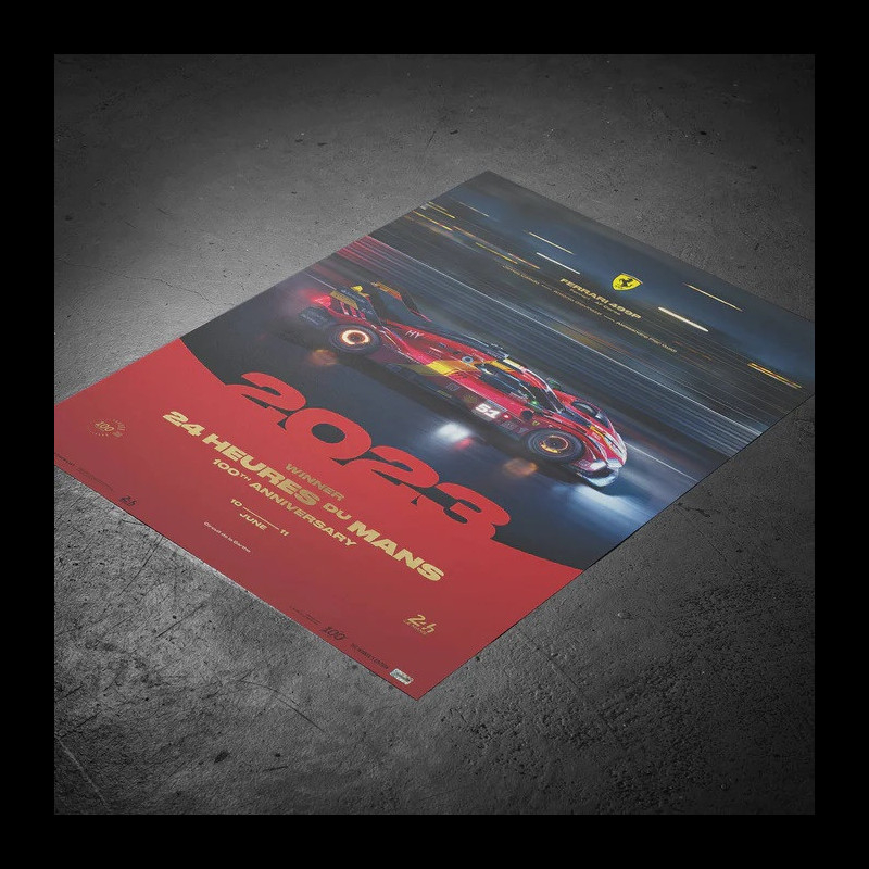 Ferrari Poster 499P n°50 Winner 24h Le Mans 2023 - 100th Anniversary -  Collector's Edition