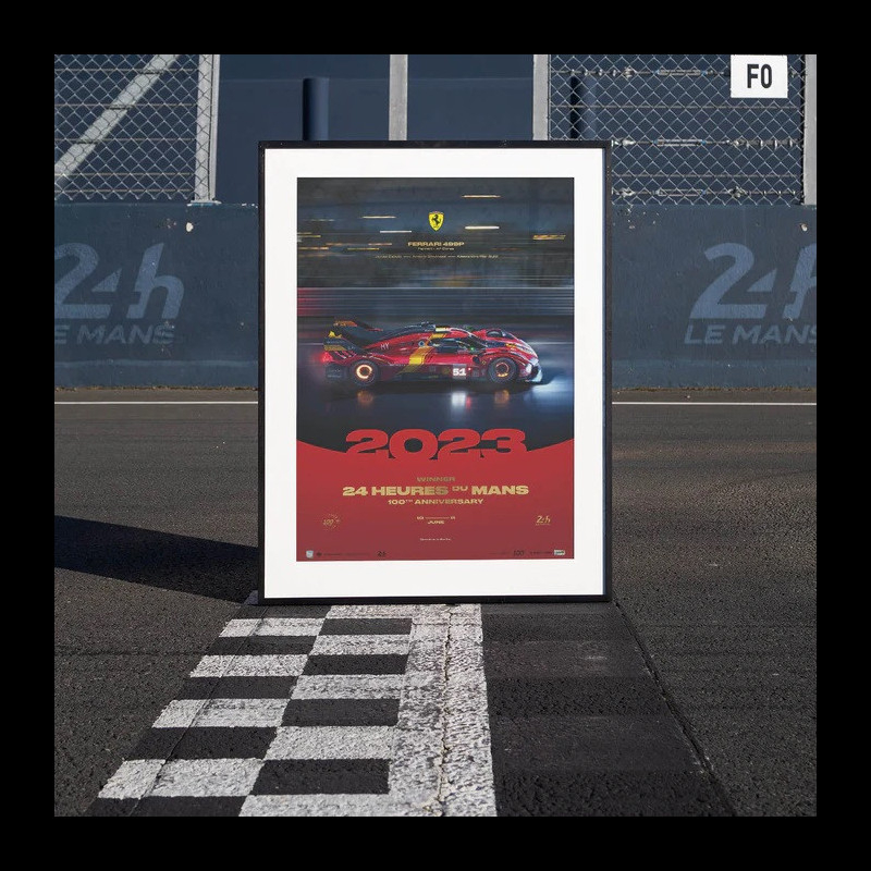 Poster Ferrari 499P n°50 Winner 24h Le Mans 2023 - 100th Anniversary -  Collector's Edition