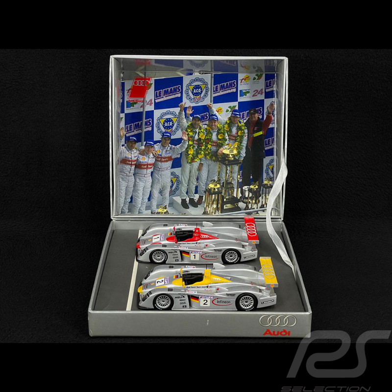 Coffret Audi R8 Vainqueur & 2ème 24h Le Mans 2001 1/43 Minichamps 4419