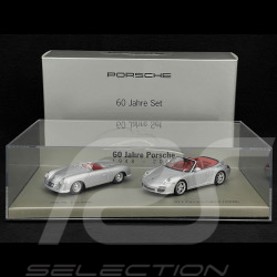 60 Jahre Porsche 356 1948 & Porsche 911 Typ 997 Cabriolet 2008 Set Silber Grau 1/43 Minichamps WAP020SET20